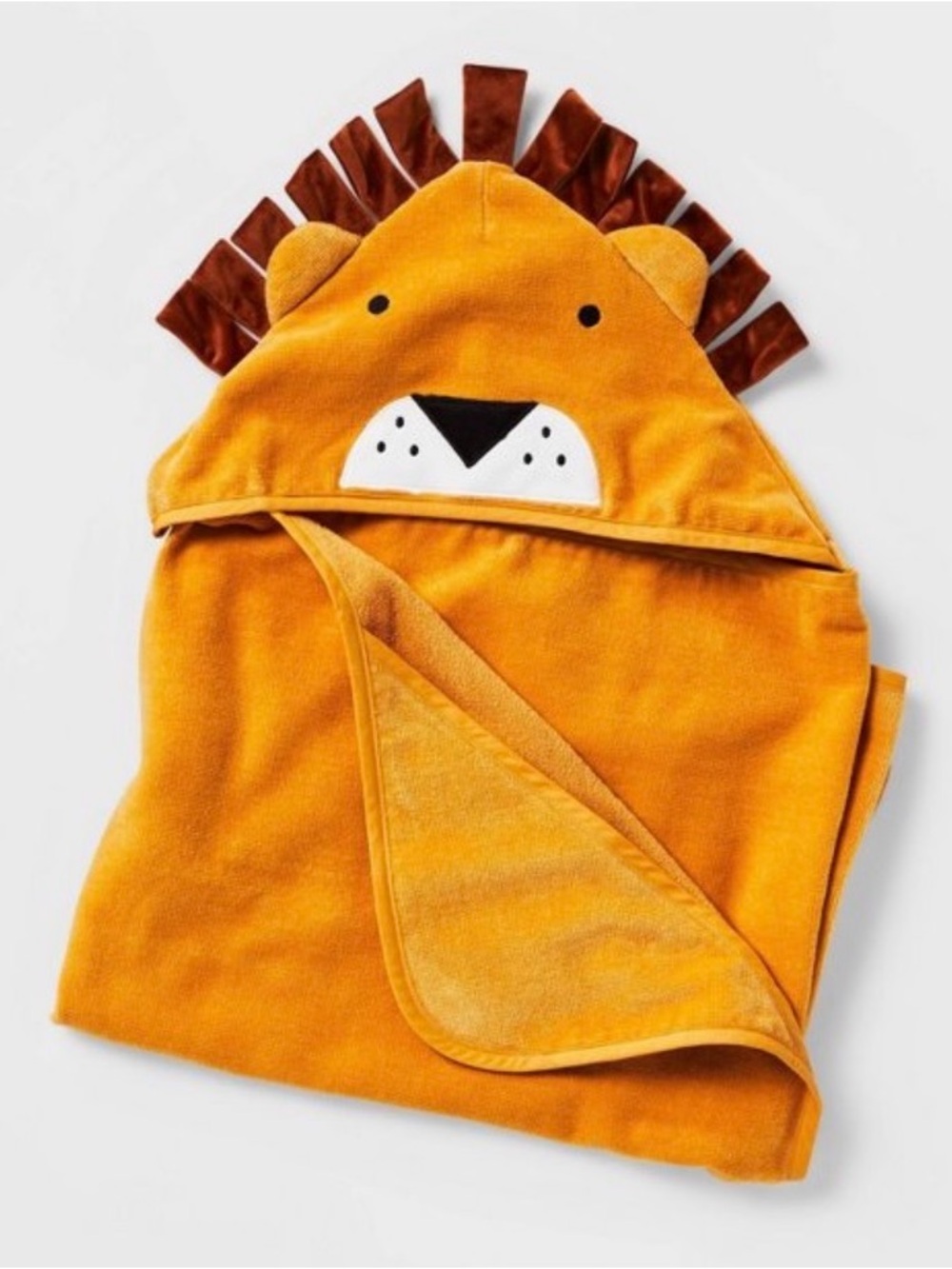 Pillowfort Baby Lion Kids Hooded Towel 25"x50" Cotton Velour NEW Lightweight